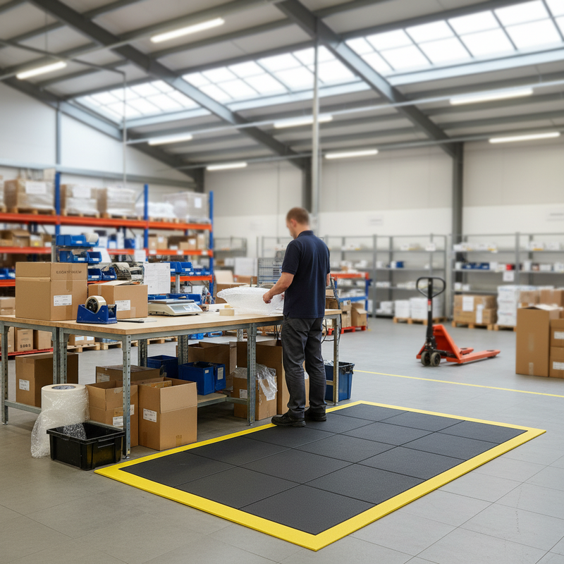 Anti-Fatigue Rubber Floor Tiles - Industrial Standing Mats - - Product Dimensions