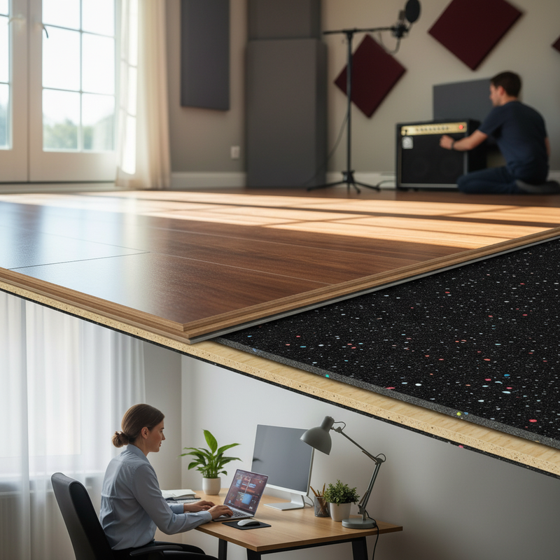 Acoustic Rubber Underlay - 6mm Soundproofing Mat - Impact Noise Reduction - - Close-up Texture