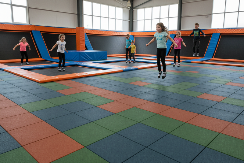 Playground Safety Mats - 1m x 1m Rubber Tiles - BS EN 1177 Certified - - Application Example