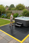 Anti-Slip Decking Mat - 910x910mm Rubber Tiles - Heavy Duty Outdoor - - Close-up Texture