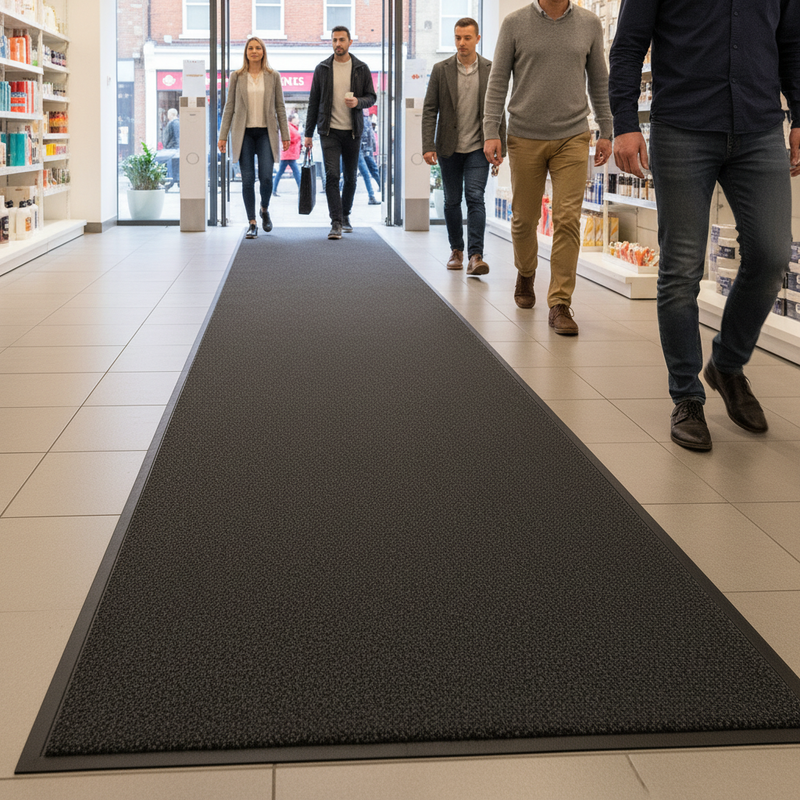 Heavy Duty Barrier Runner Mat - Commercial Entrance Matting - Non-Slip - - Close-up Texture