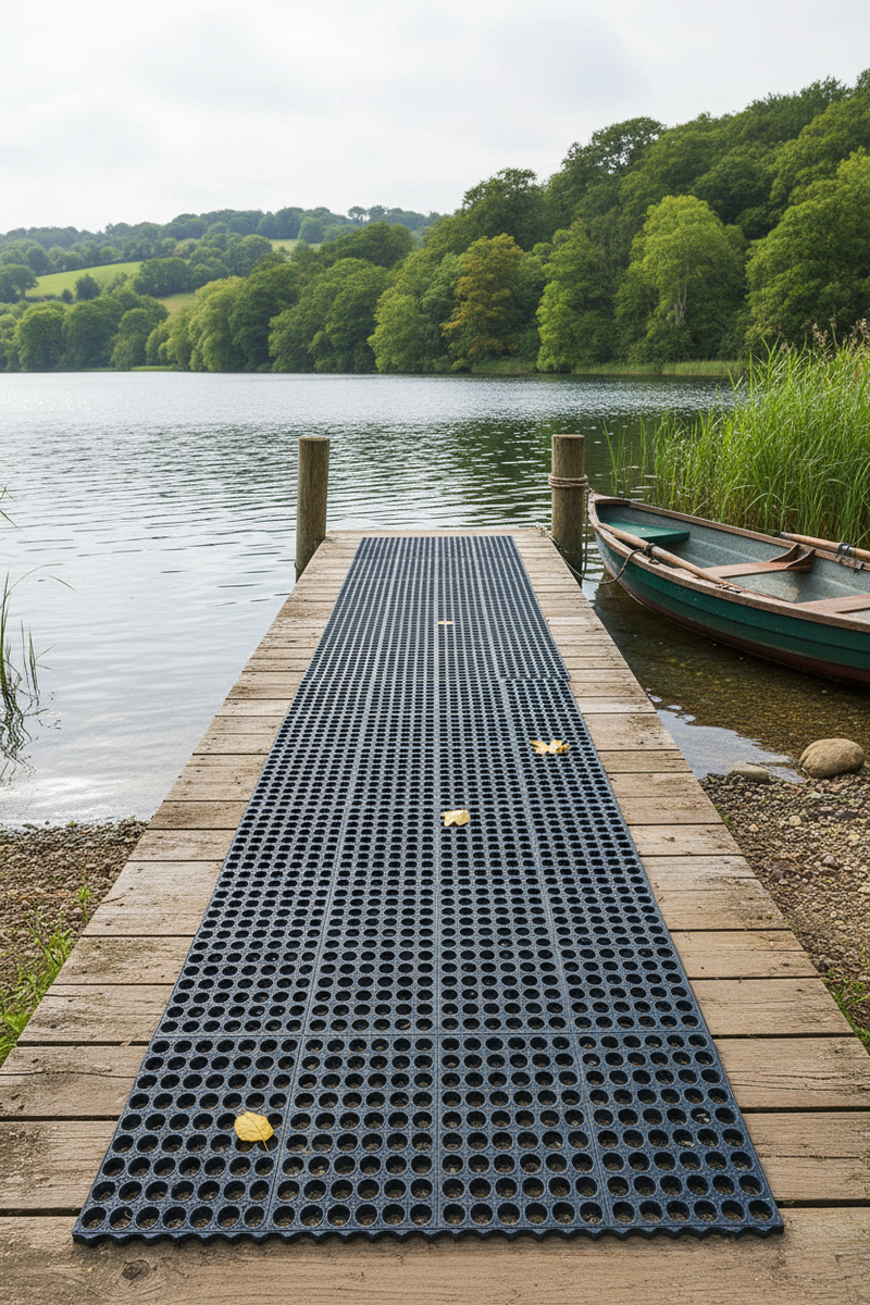 Rubber Decking Mat with Drainage - 17mm Anti-Slip Tiles - Outdoor Safety - - Installation Guide