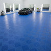 Blue vented garage floor tiles UK
