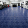 Dark blue vented garage floor tiles UK