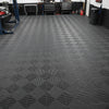 Dark grey vented garage floor tiles UK