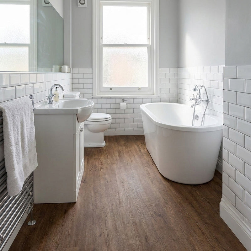 Darker Brown Oak self-adhesive vinyl floor planks | Wood Effect | Free UK Delivery