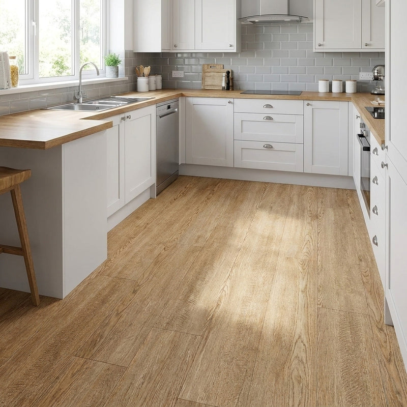 Light Brown self-adhesive vinyl floor planks | Wood Effect | Free UK Delivery