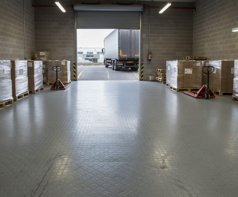 Warehouse Rubber Flooring Loading Dock - Heavy Duty Studded Pattern UK