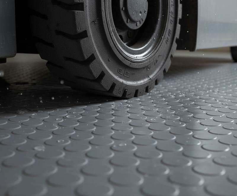 Warehouse Rubber Flooring Studded Pattern Close-Up - R11 Non-Slip UK
