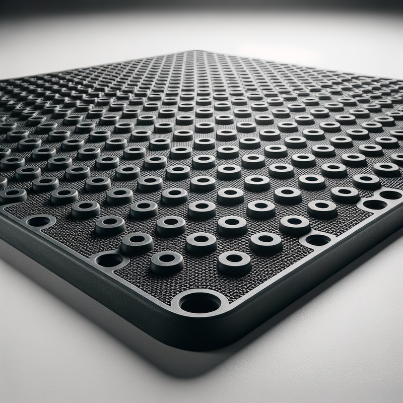 Wet area anti-fatigue mat with drainage holes for commercial kitchens