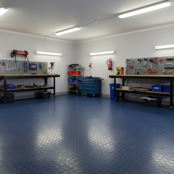 Workshop Rubber Flooring in UK Professional Workshop - Studded Anti-Slip R11