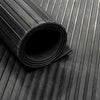 Black Flat Rib Rubber Matting Non-Slip Surface for Safety & Style