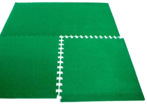 Green Grass Interlocking Synthetic Puzzle Tiles for Outdoor Play Areas